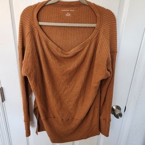 American eagle burnt orange waffle tunic